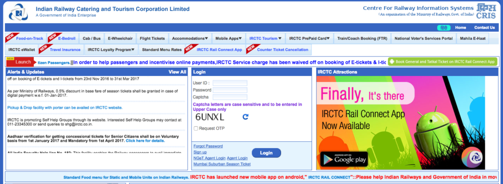 Irctc-co-in-home-page